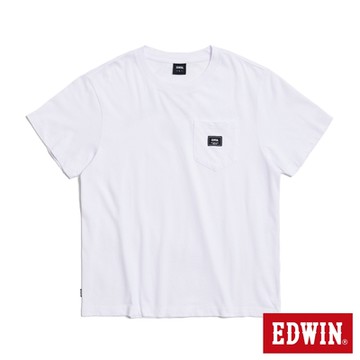 EDWIN 男裝 後瀏覽器印花寬版短袖T恤-白色