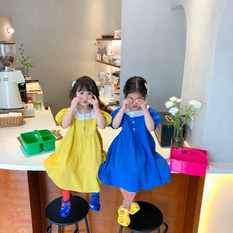 夏新作 子供服 キッズ 女の子 上質 可愛い ワンピース シンプル 半袖 ...
