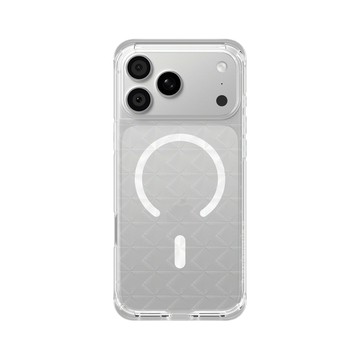 iPhone 18 Pro Max ClearX (MagSafe 兼容) 晶透白 - Textured Glass: Luminous Sculpture 玻璃紋理系列：光映雕塑 - 鑽石花玻璃