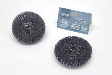 KEYTOSS 亮晶晶油切編織鋼絲球(30G 2入)  (11*3cm)