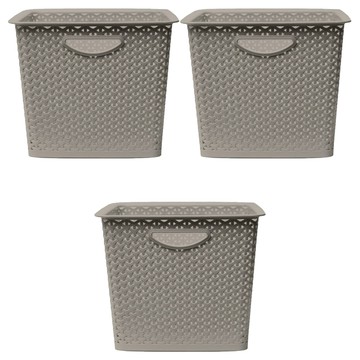 GINII 基尼 北歐編織系列收納籃 730g 24L  34 x 34 x 28cm  可可棕  3個
