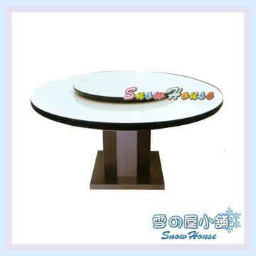 ╭☆雪之屋☆╯4尺圓白碎石餐桌方八角型(含2.5尺轉盤/全木心製/美耐板面/DIY自組)R615-06