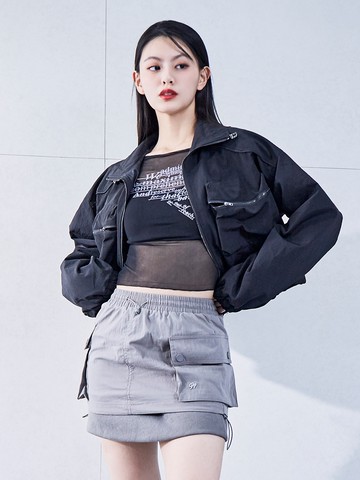 半透字母長袖上衣