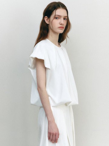 Tuck-detail Balloon Blouse