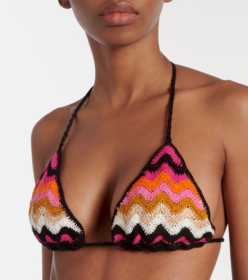 Anna Kosturova Striped cotton bikini top