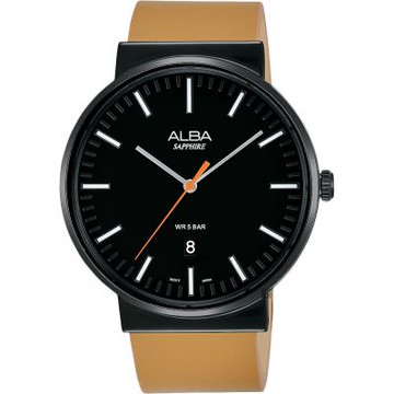 ALBA 雅柏 主張型男時尚手錶(AS9H43X1)-黑x卡其色/44mmVJ42-X269J