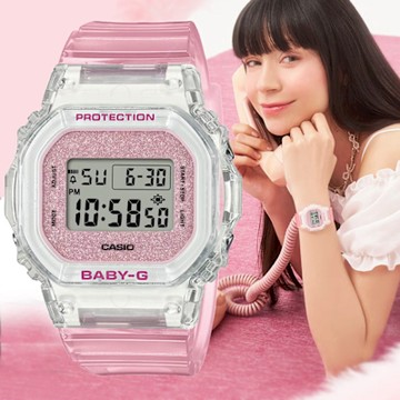 CASIO 卡西歐 BABY-G 輕奢閃亮錶盤 半透明 電子錶 女錶 BGD-565GC-4