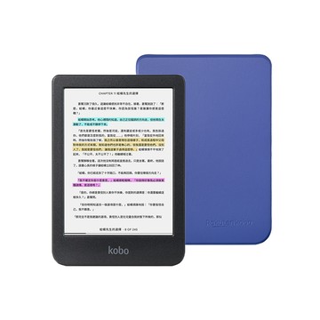 Kobo Clara Colour 6吋彩色電子書閱讀器 (黑16GB)+原廠磁感應保護殼基本款 (鈦鈷藍)