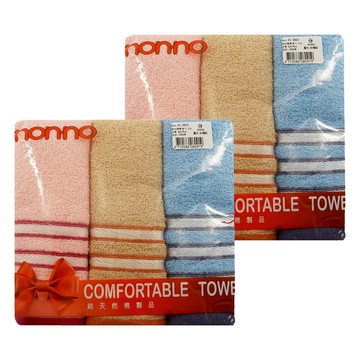 non-no 儂儂 絲光緞帶毛巾3入組 瞬間吸水 保持乾爽舒適 消臭設計 讓您遠離異味困擾 無螢光劑 觸感柔軟 溫和呵護肌膚  粉紅+橘色+藍色  2組