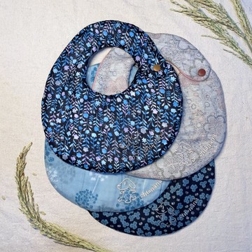 刺繡手作雙面圍兜_月影花眠