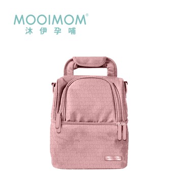 沐伊孕哺 MOOIMOM - 幾何字母防潑水雙層儲乳包-玫瑰粉