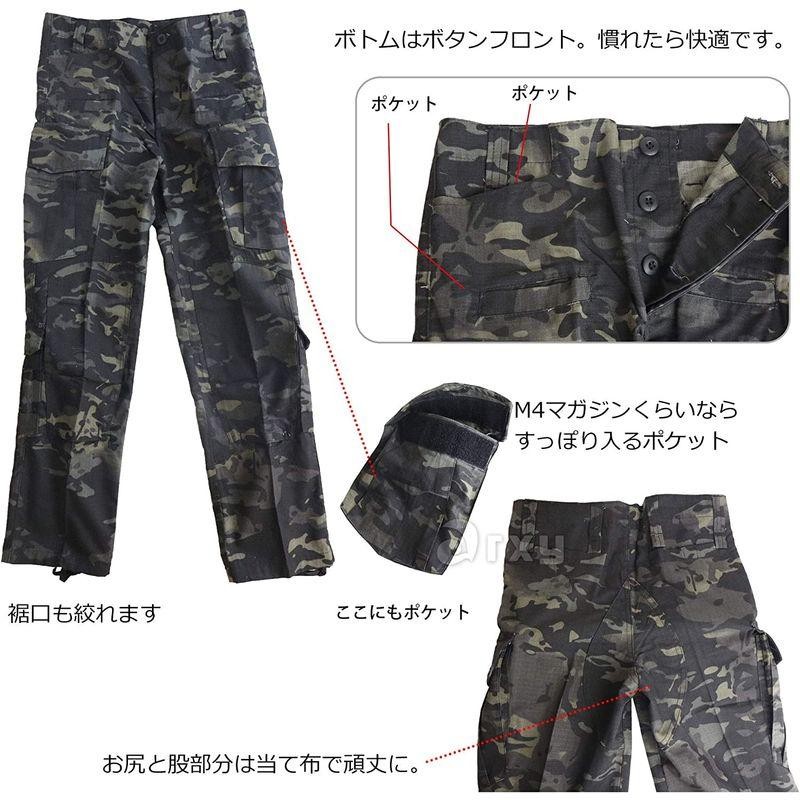 arxy レディース 迷彩服 ぶかぶかしない 細身 BDU 上下セット