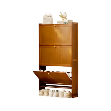 【HappyLife】楠竹超薄翻斗鞋櫃 三門70公分 Y12030原