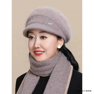 中老年人媽媽帽子女冬季加絨保暖老人奶奶秋冬天老太太針織毛線帽
