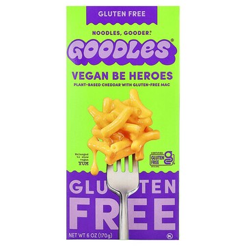 Goodles, Vegan Be Heroes，植物基切達奶酪配無麩質通心粉，6 盎司（170 克）