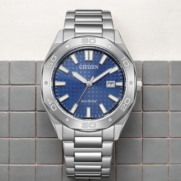 CITIZEN 星辰 光動能八角形格紋面手錶 新春開運 送禮首選 BM7630-80L