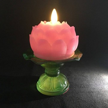 蓮花燈供佛燈led七色長明燈 蓮花燈燭臺蠟燭荷花燈佛燈可定制包郵