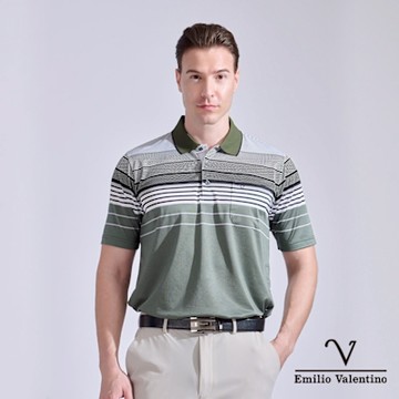 Emilio Valentino 范倫鐵諾 男 短袖POLO衫 吸濕排汗 彈力  (66-5V9113)