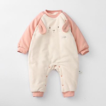 秋冬加厚絨布連身衣新生爬服童裝