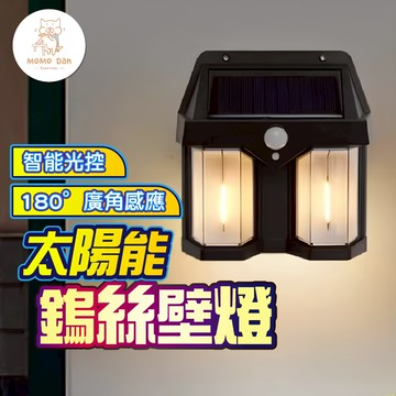 【現貨秒發💖昏暗救星】太陽能燈 戶外燈 太陽能路燈 雙燈泡款 人體感應燈 感應燈 防水 復古風 智能光控 LED燈珠