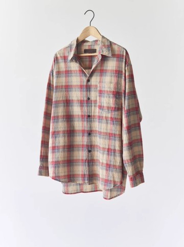 復古文青 純棉格子襯衫 休閒長袖襯衣