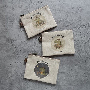 【桐鹿】恐龍先生 帆布 零錢袋