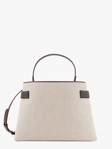Essence canvas and leather shoulder bag with monili decoration - BRUNELLO CUCINELLI - gender_Woman