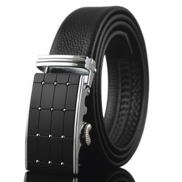 歐洲站女自動扣齒輪格子皮帶