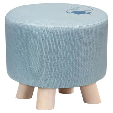 Cotton Field 棉花田傢飾 北歐風實木椅腳凳 釣魚  藍色  1個