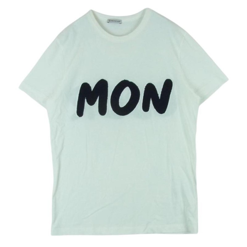 MONCLER モンクレール MAGLIA T-SHIRT マグリア パイル ビッグロゴ ワッペン 半袖 Tシャツ オフホワイト系 M【中古】 |  LINEブランドカタログ