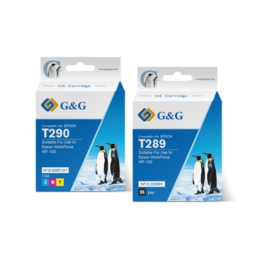 G&G for EPSON 1黑1彩 T289150 / T290050 (NO.289 / NO.290) 相容墨水匣超值組 / 適用 WorkForce WF-100