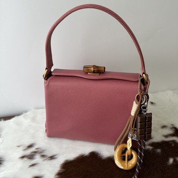 Gucci 古馳 竹節手柄粉紅色手袋