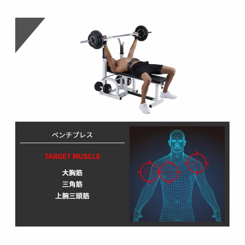 チャレンジャーパック / ラバーバーベルセット100kg │ ベンチプレス