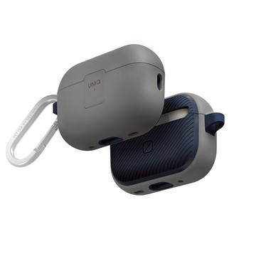 UNIQ Clyded 卡扣式雙料保護套 附登山扣  AirPods Pro 2代適用  灰色 + 藍色  1組