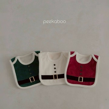 peekaboo 聖誕老人造型圍兜｜毛巾布 口水巾 圍兜兜 寶寶圍兜 嬰兒 聖誕禮物 交換禮物 韓國童裝