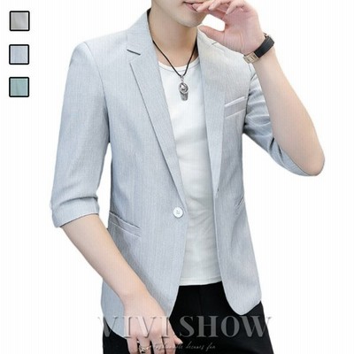春夏 7分袖ジャケット 7号9号13号 ブルー ベージュ ギビ レナウンルック 麻 テーラード ブレザー 人気ショップ Razberi Net