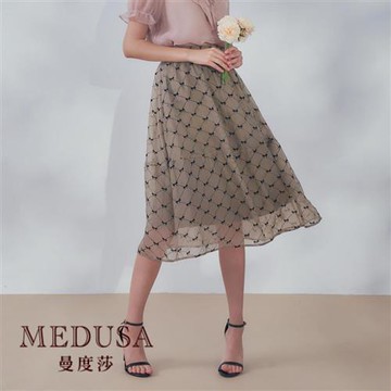 現貨【MEDUSA 曼度莎】ICare 浪漫蝴蝶結歐根紗紗裙（F）｜中長裙 鬆緊腰頭