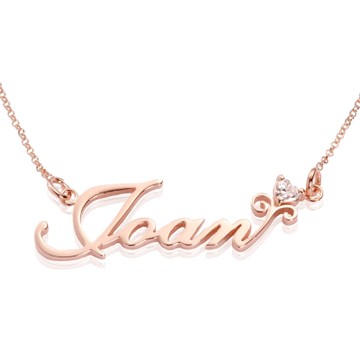 【YUME】花心鑲鑽英文名字項鍊