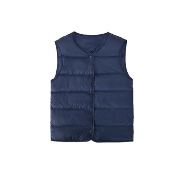 GIORDANO 童裝防潑水輕羽絨背心 - 67 新海軍藍