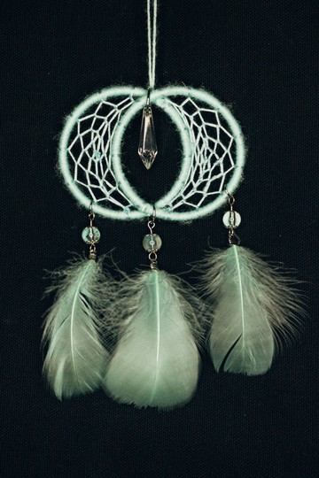 純手工捕夢網 Handmade Dreamcatcher－【迷你月亮－綠】