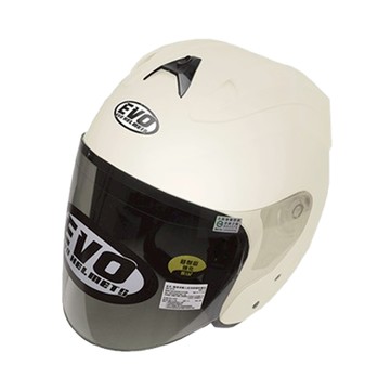 【通勤首選】EVO CA335 Type_R Plus 素色 象牙白 3/4罩安全帽