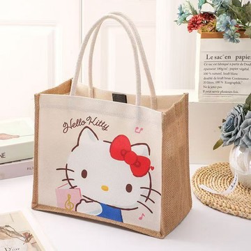 kitty手提包 卡通美樂蒂可愛化妝包大容量手提袋便攜戶外收納袋