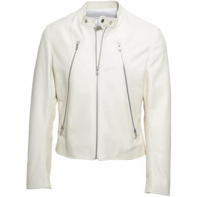 メゾンマルジェラ Maison Margiela ライダースジャケット 14 男性のためのワードローブ レザージャケット ブルゾン ホワイト メンズ S50am0413 Sy1397 101 通販 Lineポイント最大0 5 Get Lineショッピング