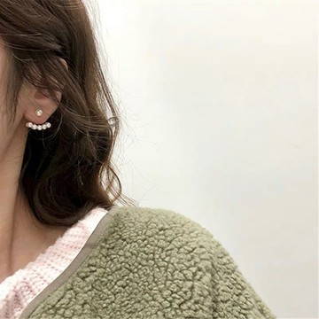 現貨-S925銀針韓國一款兩戴珍珠耳環氣質簡約網紅耳釘百搭耳飾品-C215