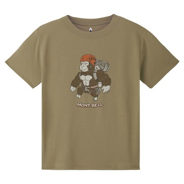 ├登山樂┤日本 mont-bell Wic.T Kids Wild Climbing 金剛幼童短排T  卡其 # 1114964TN