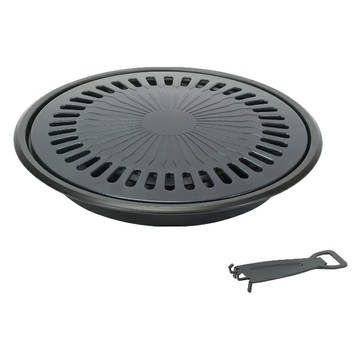 珍珠金屬藍鑽圓形燒烤盤 HB-6648  1個  34cm