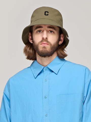 CB LOGO ROUND BUCKET HAT (KHAKI)