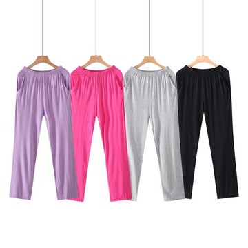 莫代爾女長褲睡褲薄款大碼家居褲寬松休閑運動晨練褲瑜伽廣場舞褲