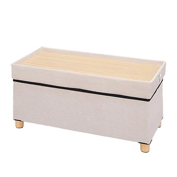 IRIS折疊收納木腳長椅凳/ASSTW-76/米白