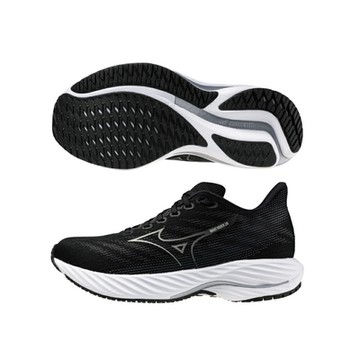 MIZUNO 美津濃 慢跑鞋 女鞋 運動鞋 緩震 一般型 超寬楦 WAVE RIDER 8 黑 J1GD240622
